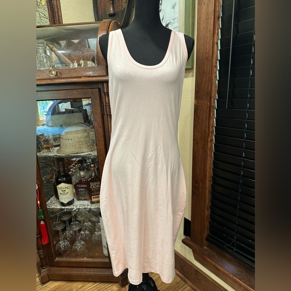 La Clef Maternity Dress Knee Length Midi Baby Pink Size Large